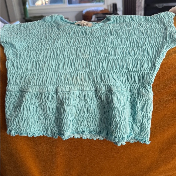 Jessica Simpson Aqua Smocked Blouse - Picture 3 of 5